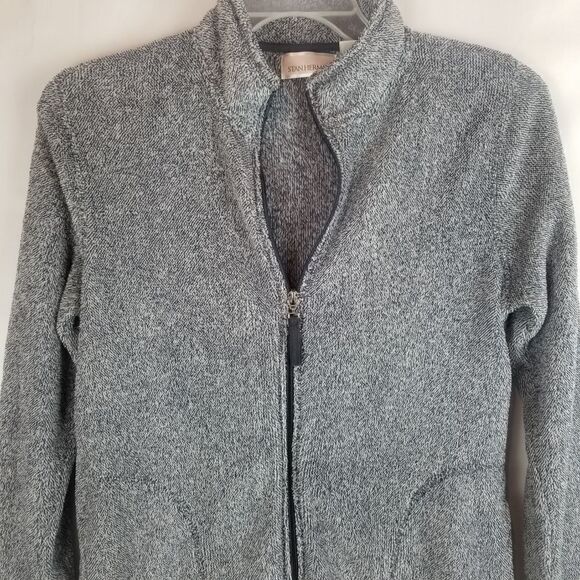STAN HERMAN ZIP UP FLEECE JACKET. SIZE M. Grayish black. Full front zipper. - Picture 6 of 15